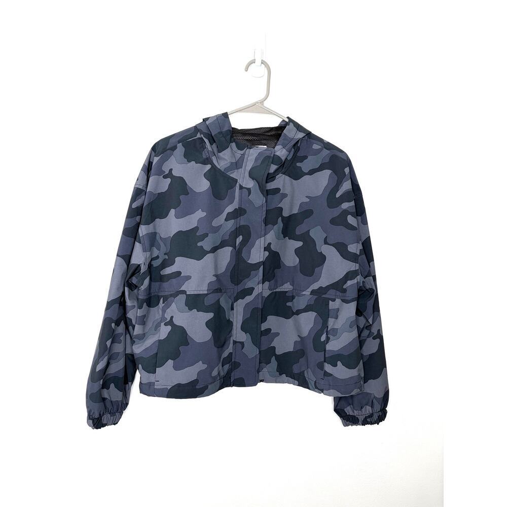 Old Navy Women's Hooded Cropped Utility Jacket Sz L Camo Gorpcore Activewear